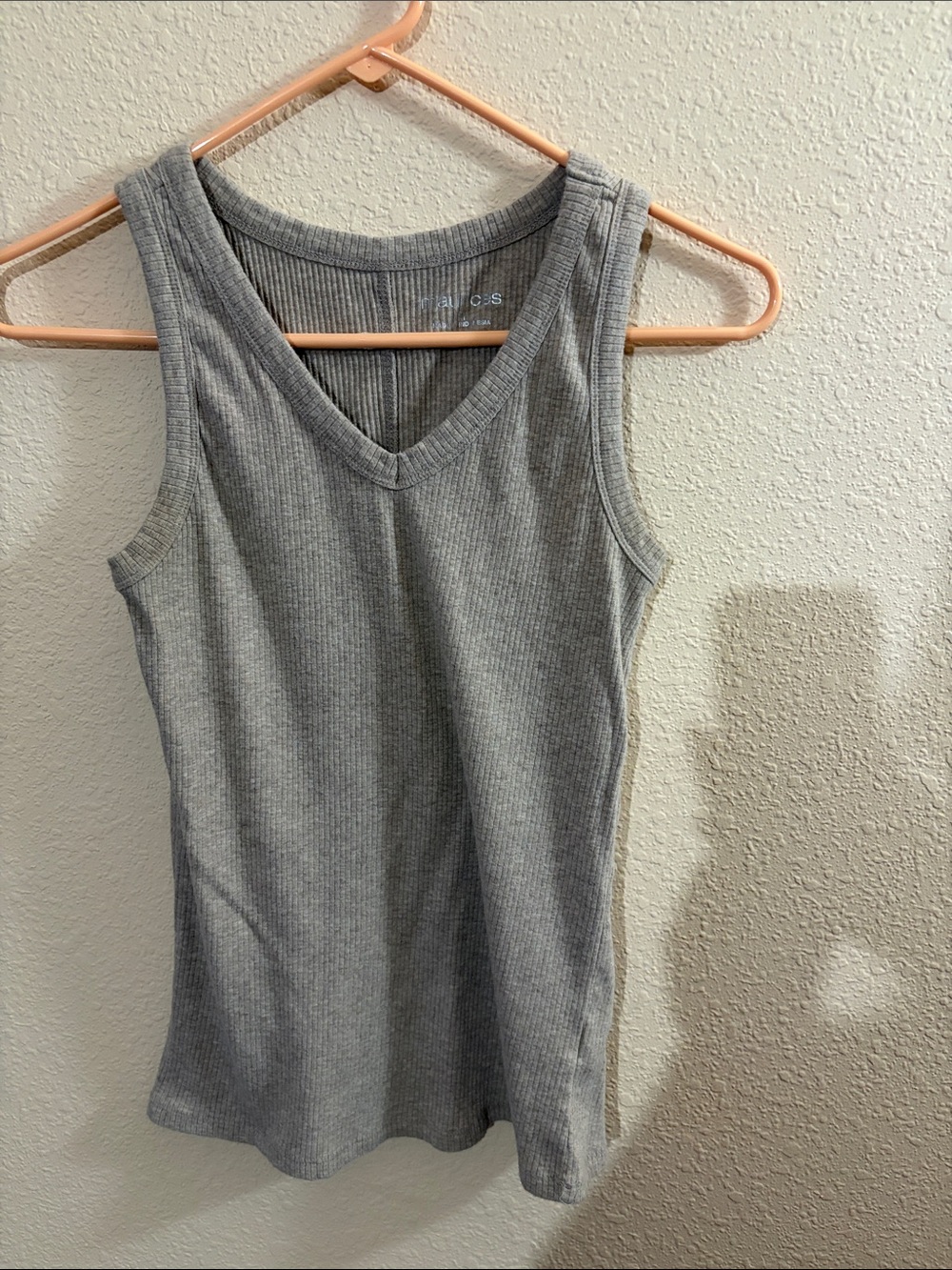 Mauriceās Ribbed V-Neck Tank Top - Tan